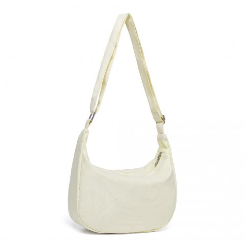 Water-resistant Portable Crescent Shoulder Cross Body Bag - Beige | Lightweight & Stylish