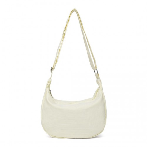 Water-resistant Portable Crescent Shoulder Cross Body Bag - Beige | Lightweight & Stylish