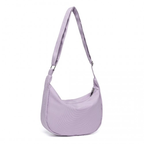 Stylish Water-resistant Portable Crescent Shoulder Cross Body Bag - Purple