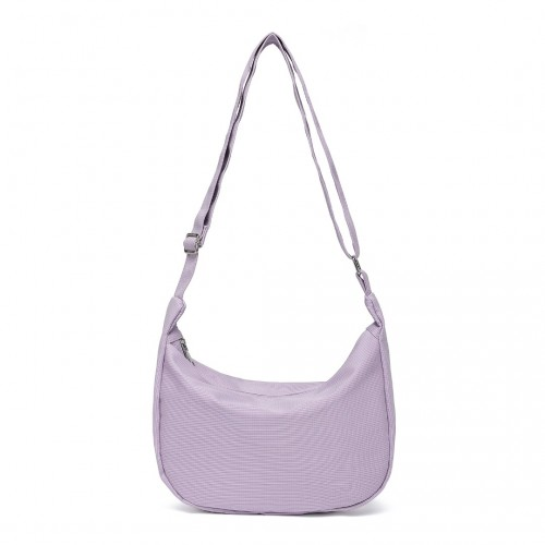 Stylish Water-resistant Portable Crescent Shoulder Cross Body Bag - Purple