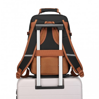 Kono Lightweight Cabin Bag Travel Business Backpack - Black And Brown | EM2231S