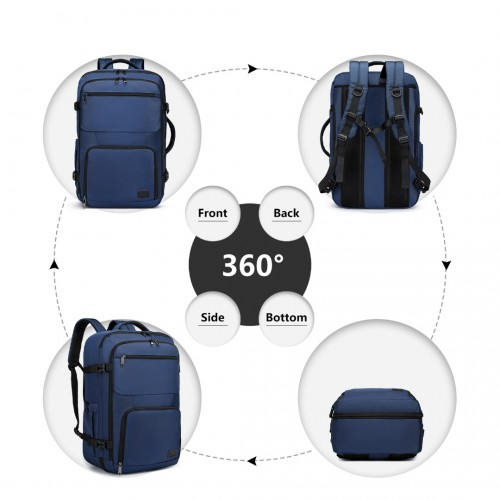 Kono Multifunctional Portable Travel Backpack Cabin Luggage Bag - Navy | EM2207