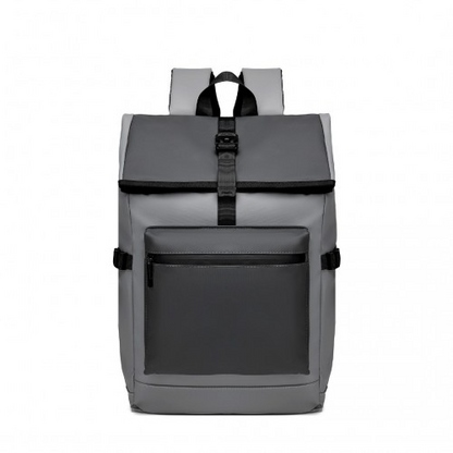Kono Durable PVC Coated Water-resistant Stylish Backpack - Grey | 15.6 Inch Laptop Compartment