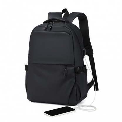Kono Leisure Water-resistant Backpack with USB Charging Port - Black