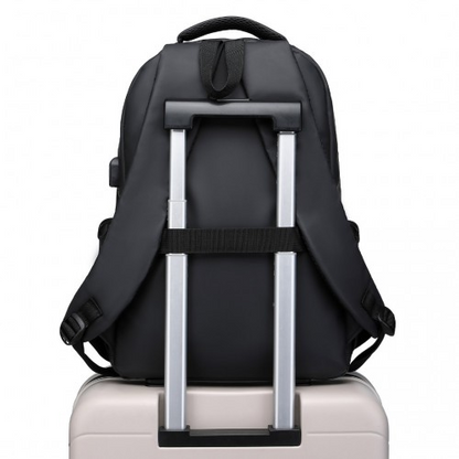 Kono Leisure Water-resistant Backpack with USB Charging Port - Black