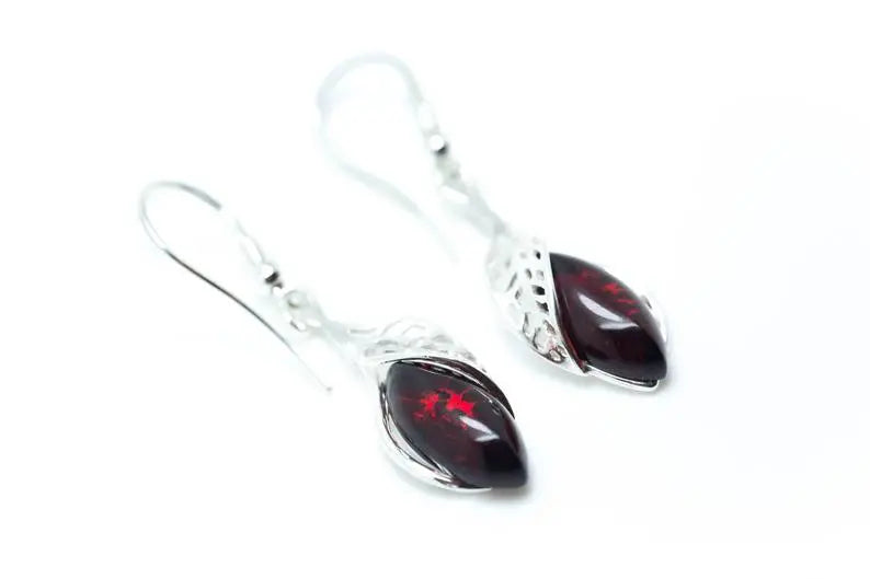 Fancy Top Cherry Dangle Earrings