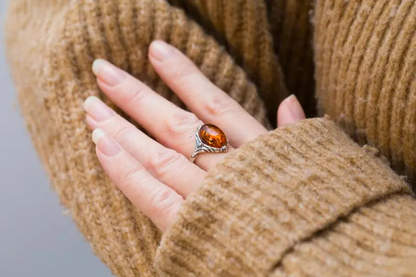 Boho Amber Ring