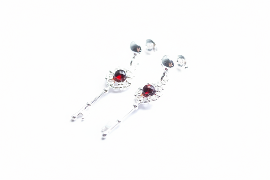 Cherry Amber Key Earrings