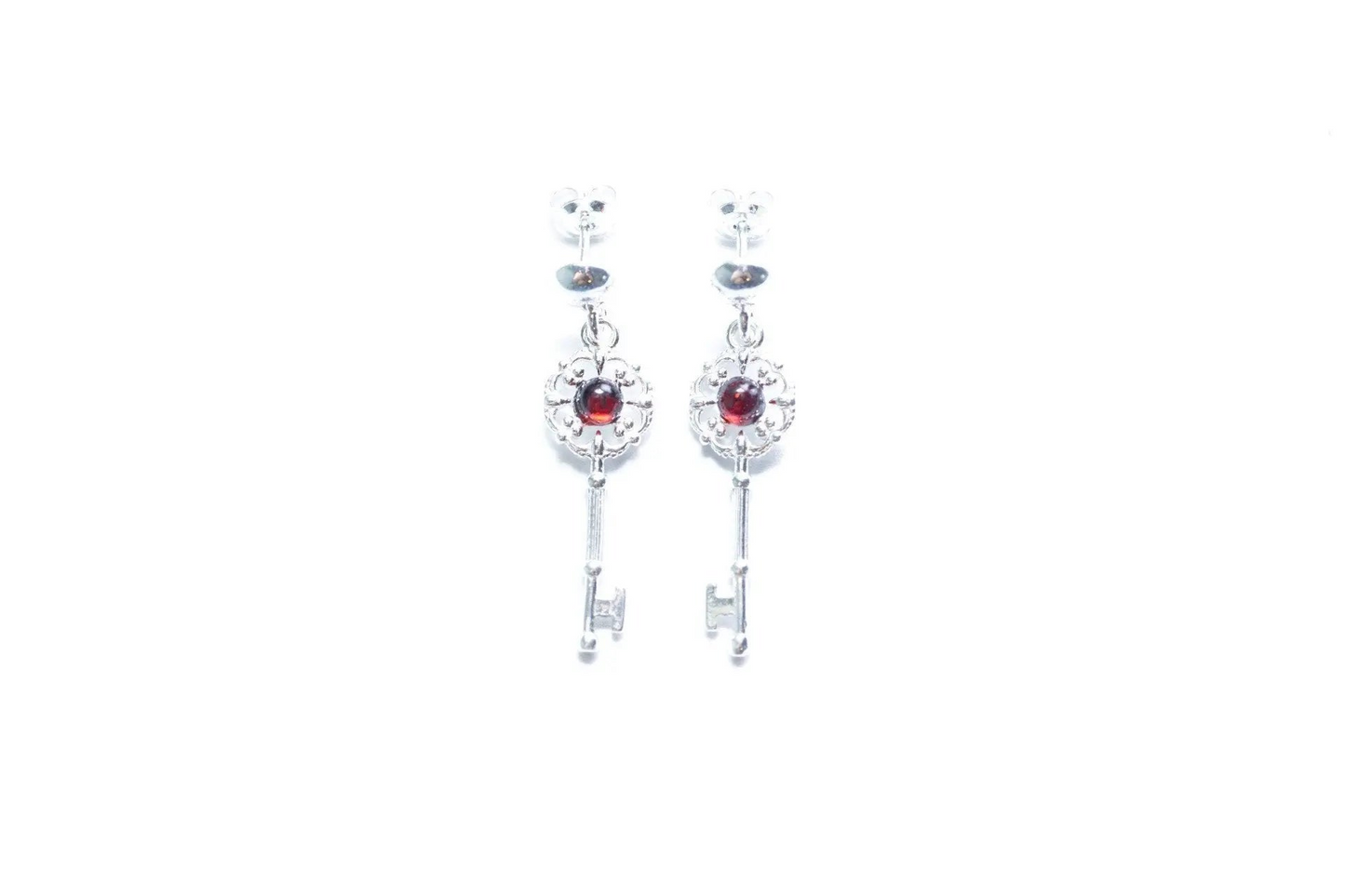 Cherry Amber Key Earrings