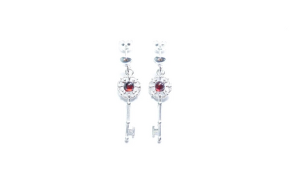 Cherry Amber Key Earrings