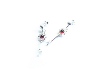 Cherry Amber Key Earrings