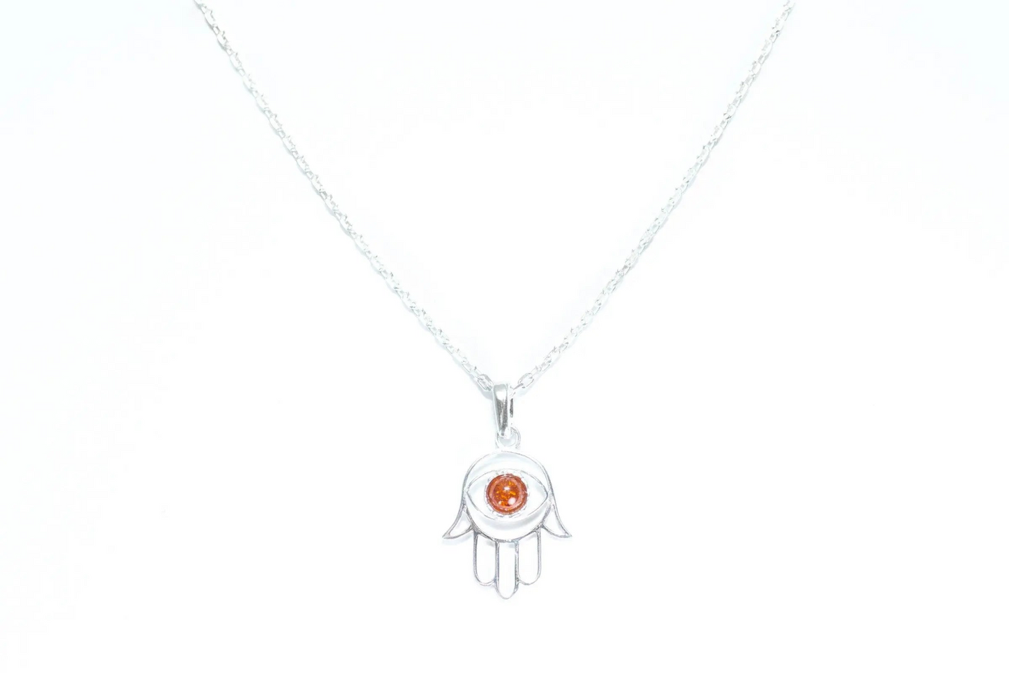 Small Amber Hamsa Pendant