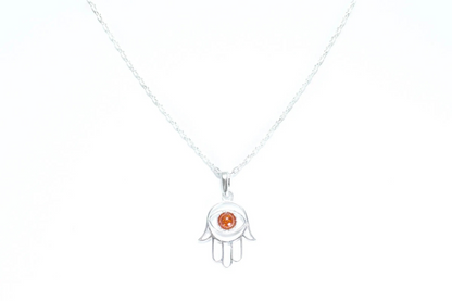 Small Amber Hamsa Pendant