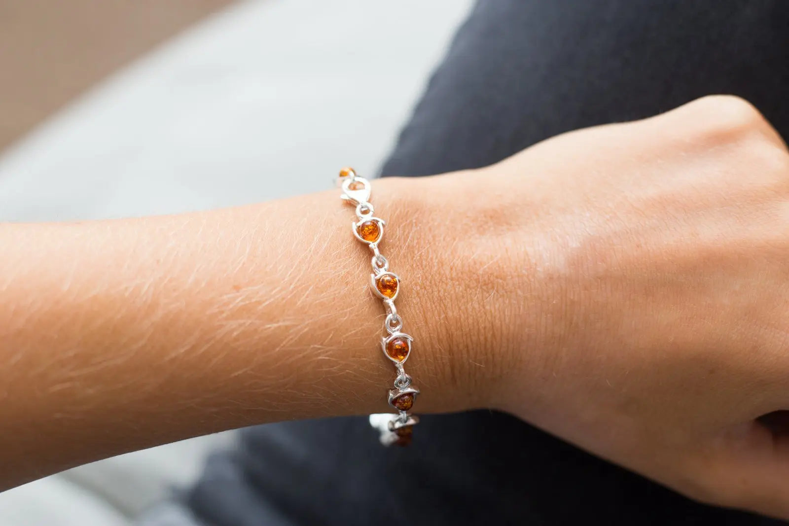 Fine Amber Link Bracelet