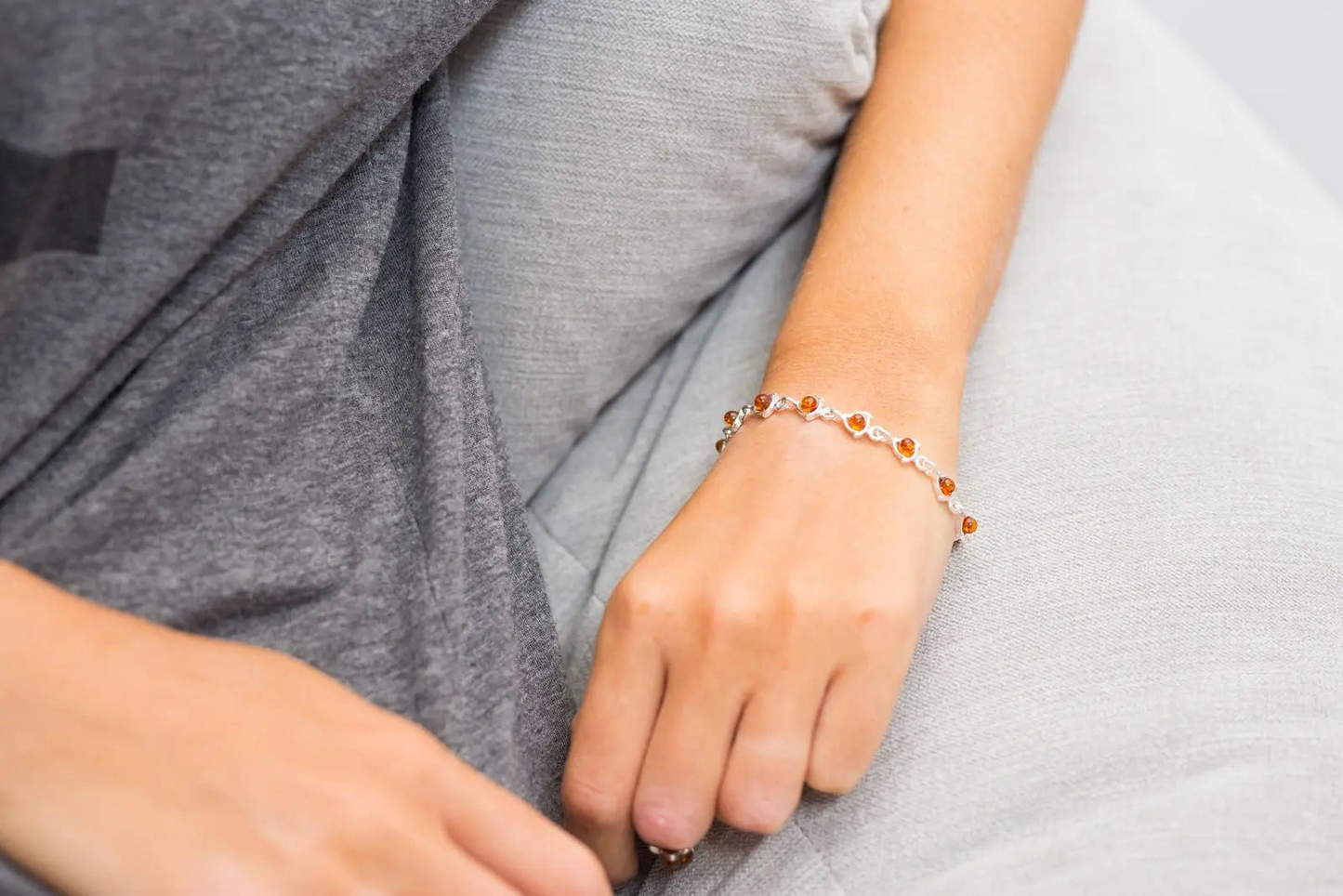 Fine Amber Link Bracelet