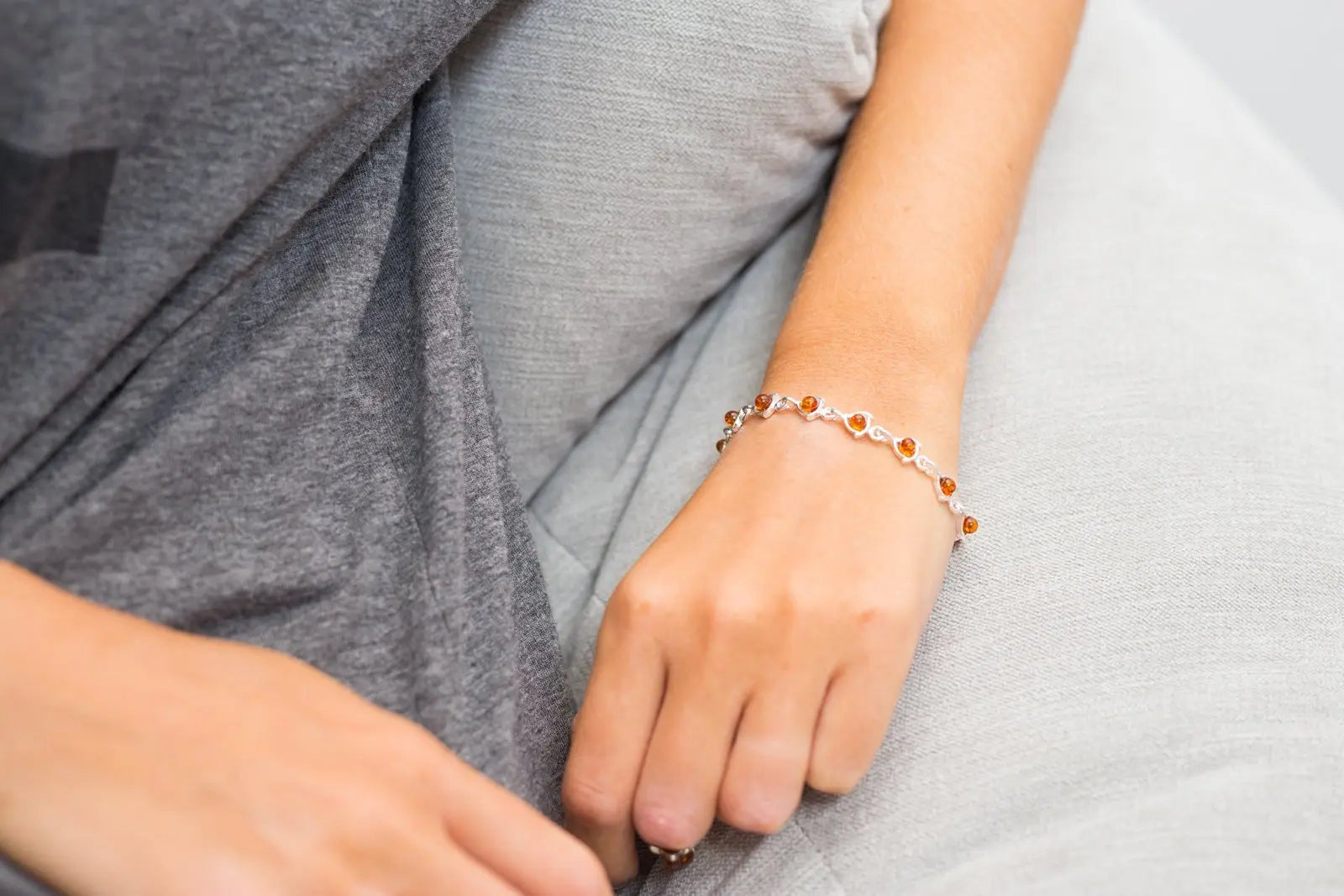 Fine Amber Link Bracelet