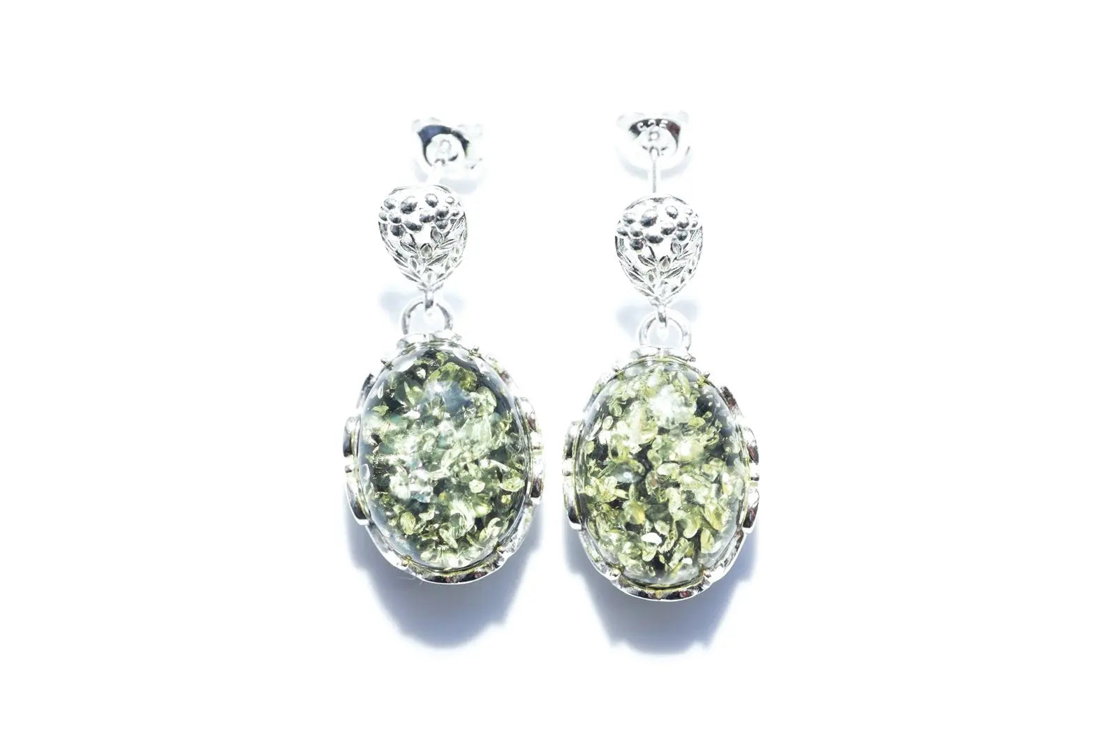 Demi Green Amber Drop Earrings