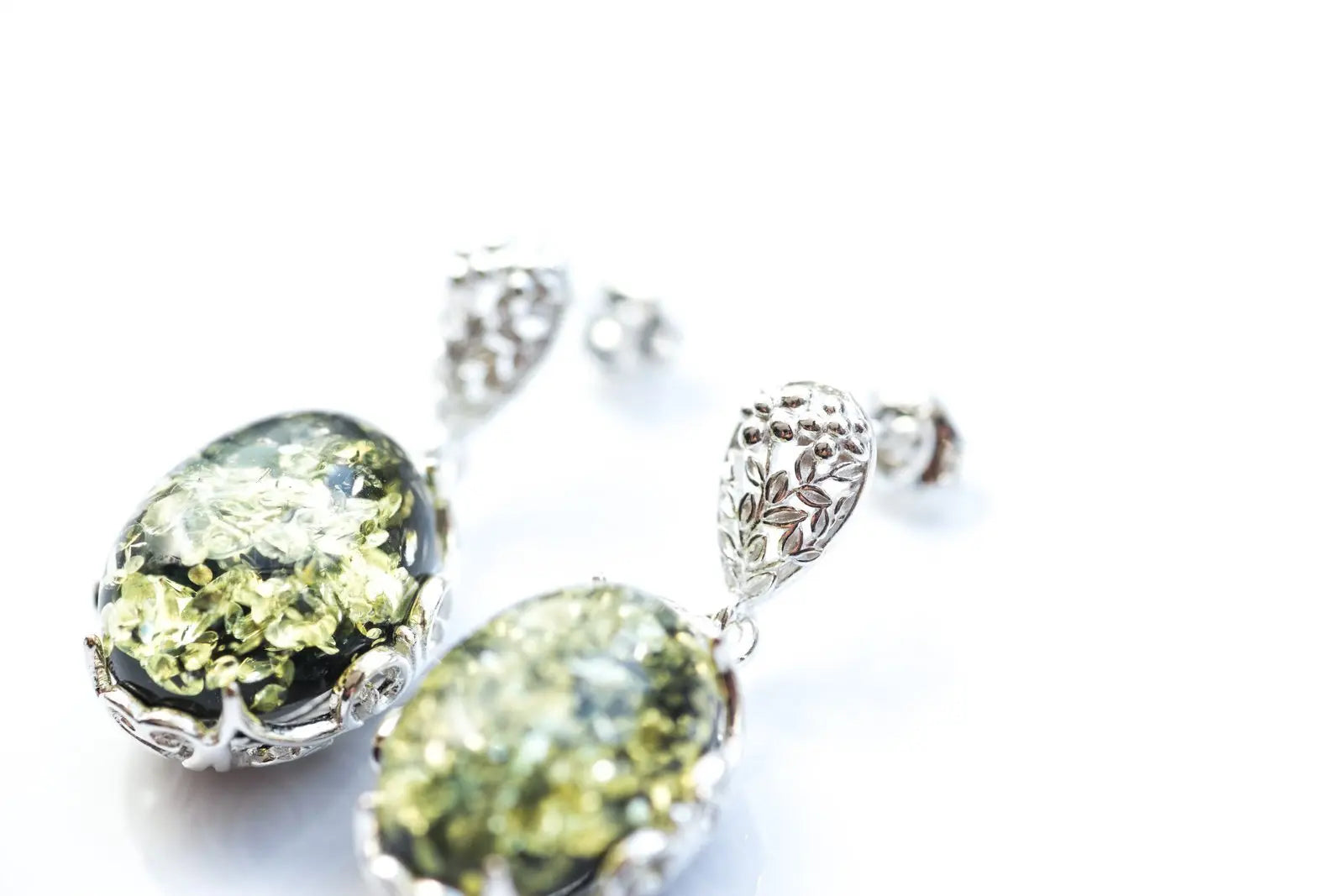 Demi Green Amber Drop Earrings