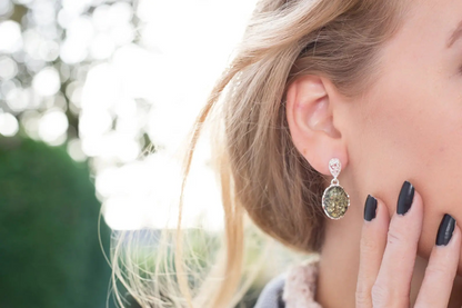 Demi Green Amber Drop Earrings