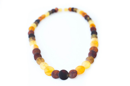Colourful Round Amber Bead Necklace