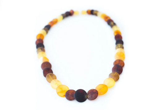 Colourful Round Amber Bead Necklace