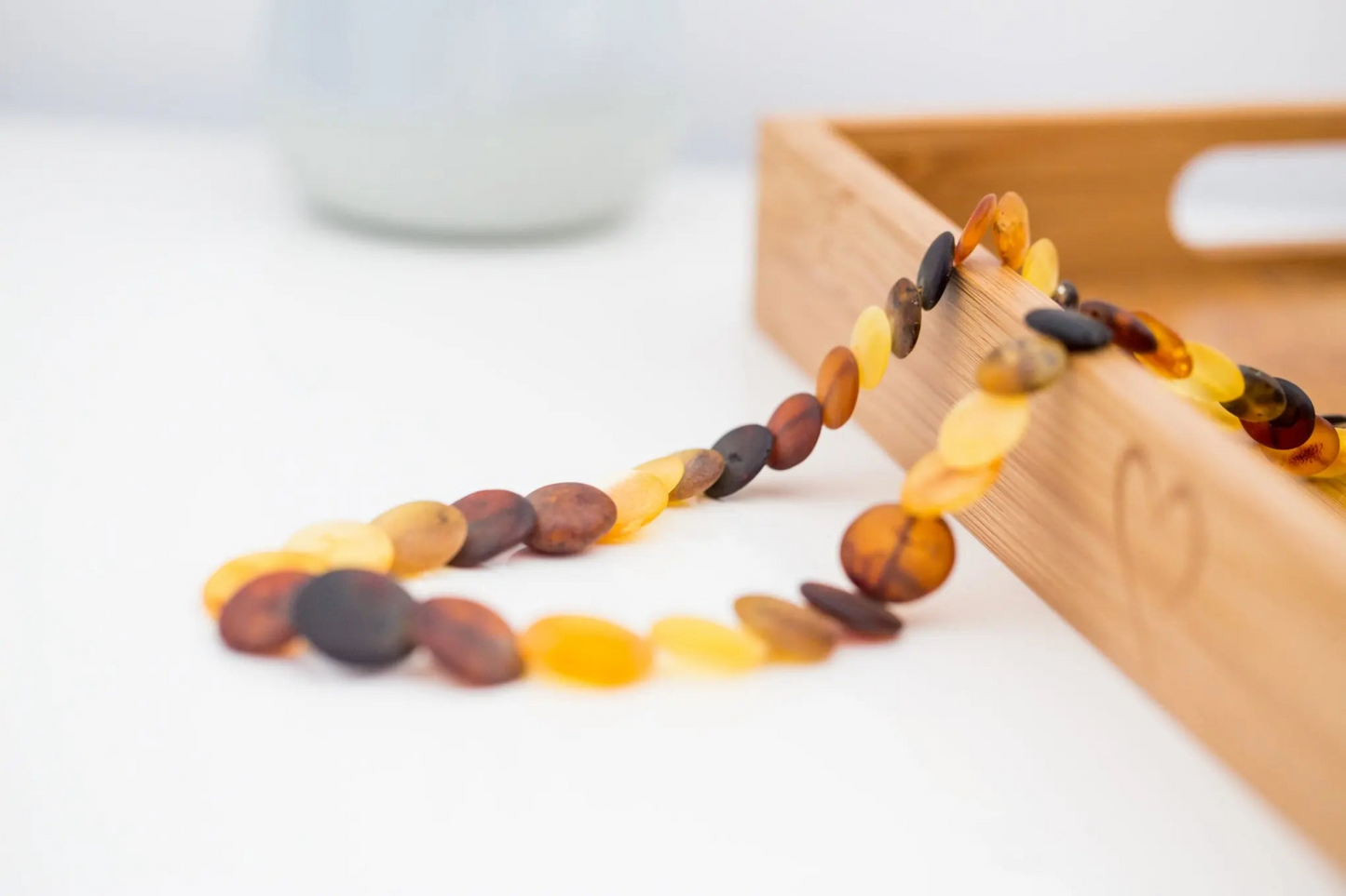 Colourful Round Amber Bead Necklace