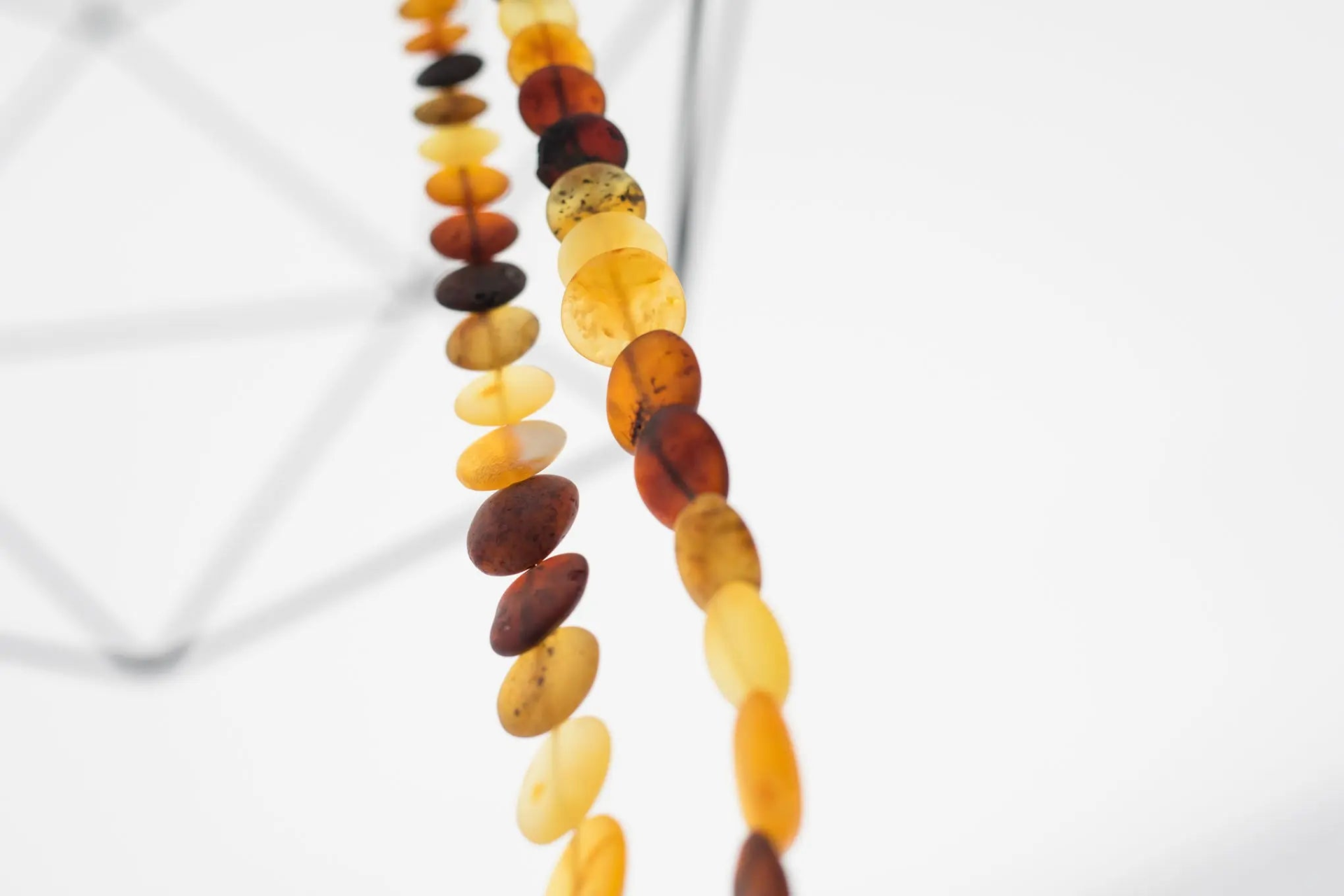 Colourful Round Amber Bead Necklace