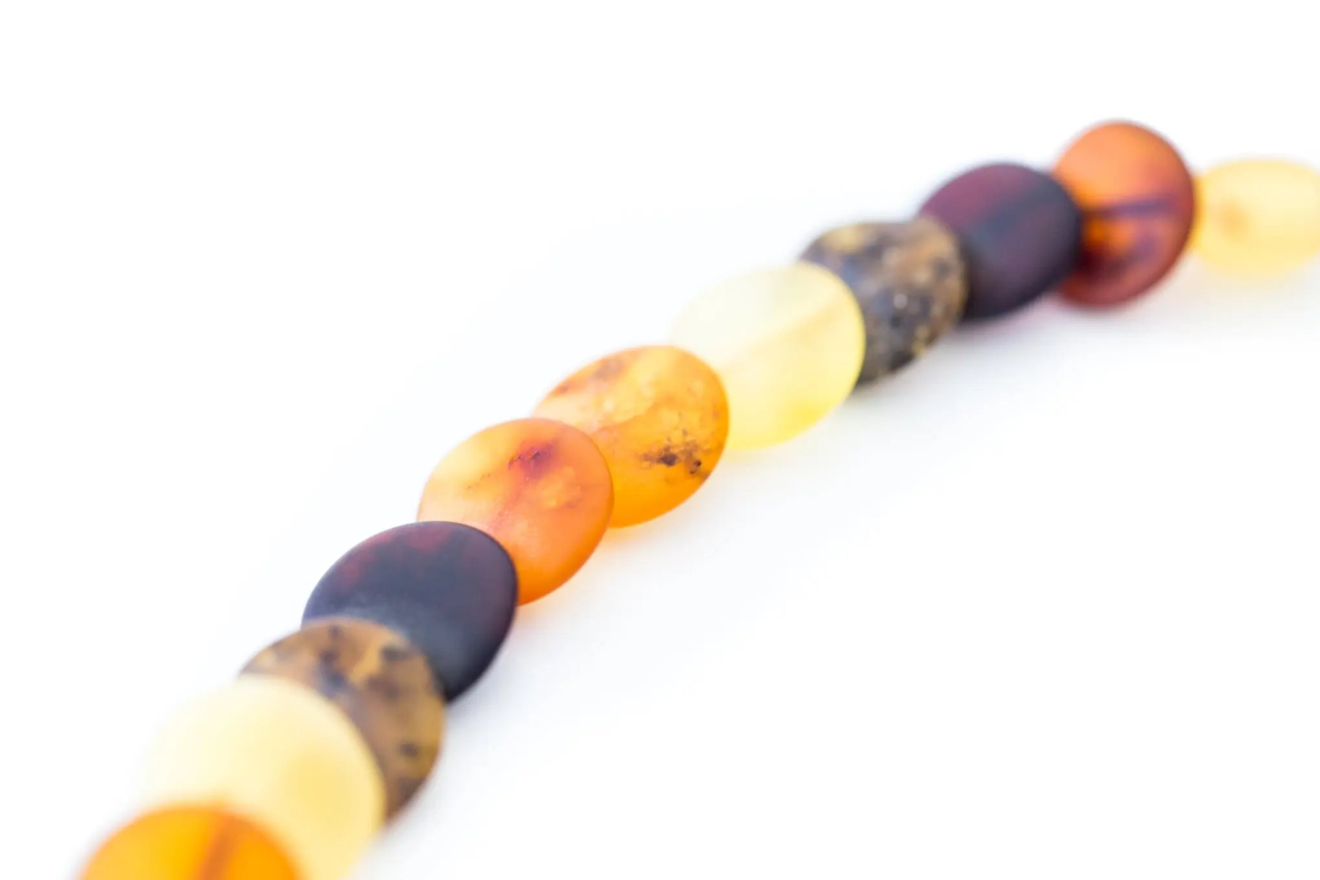 Colourful Round Amber Bead Necklace