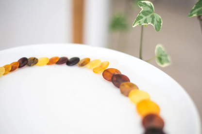 Colourful Round Amber Bead Necklace