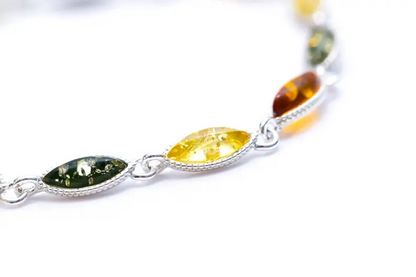Marquise Multicolour Amber Bracelet