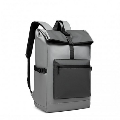 Kono Durable PVC Coated Water-resistant Stylish Backpack - Grey | 15.6 Inch Laptop Compartment