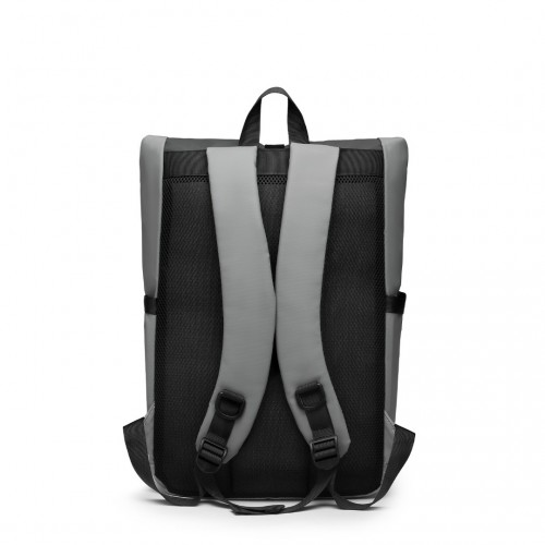 Kono Durable PVC Coated Water-resistant Stylish Backpack - Grey | 15.6 Inch Laptop Compartment