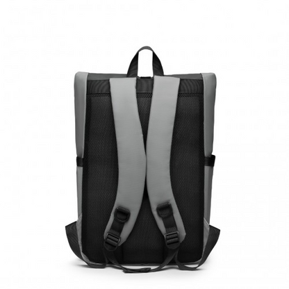 Kono Durable PVC Coated Water-resistant Stylish Backpack - Grey | 15.6 Inch Laptop Compartment