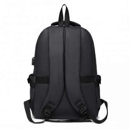 Kono Leisure Water-resistant Backpack with USB Charging Port - Black