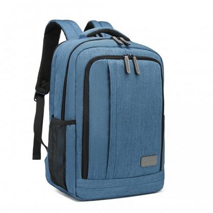 Kono Multi-Compartment Backpack with USB Port - Water-Repellent, Anti-Theft, Blue