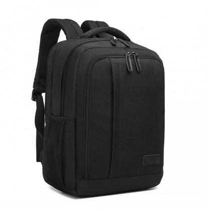Kono Multi-Compartment Backpack with USB Port - Black | Water-Repellent, Anti-Theft, Padded Laptop Insert