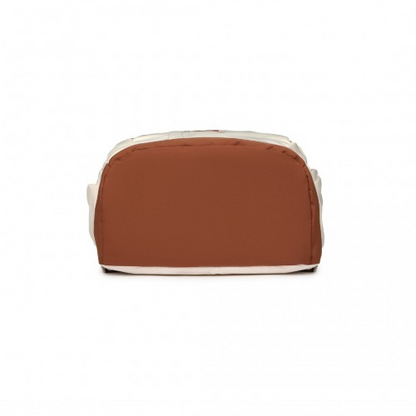 Kono Contrasting Colors Waterproof Casual Backpack with Laptop Compartment - Beige