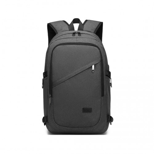Kono Business Laptop Backpack with USB Charging Port - Dark Grey | Fits 15.6 inch Laptops