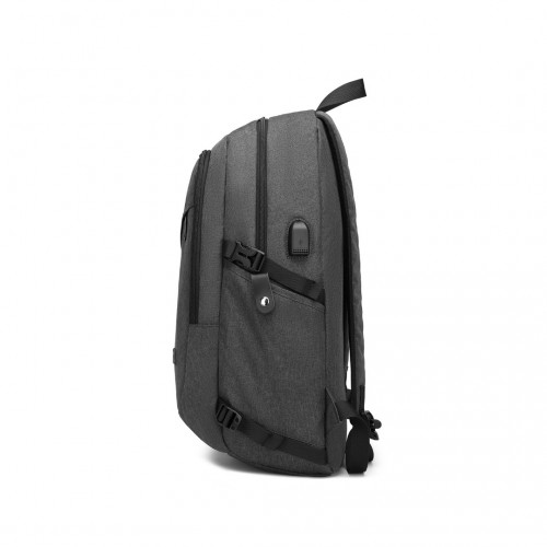 Kono Business Laptop Backpack with USB Charging Port - Dark Grey | Fits 15.6 inch Laptops