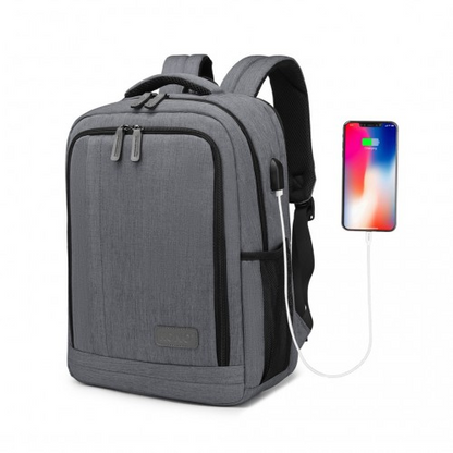Kono Multi-Compartment Backpack with USB Port - Grey | EM2111S