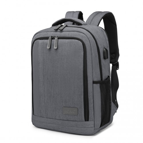 Kono Multi-Compartment Backpack with USB Port - Grey | EM2111S