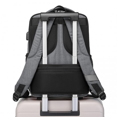 Kono Multi-Compartment Backpack with USB Port - Grey | EM2111S