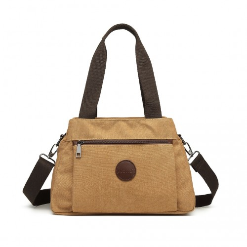Kono Canvas Multi-Functional Cross Body Bag - Brown | Versatile & Stylish Travel Companion
