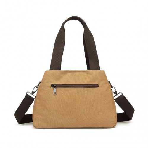 Kono Canvas Multi-Functional Cross Body Bag - Brown | Versatile & Stylish Travel Companion