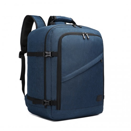 Kono Lightweight Cabin Bag - Travel Business Backpack in Navy | Fits 15.6" Laptop