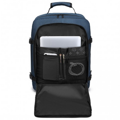 Kono Lightweight Cabin Bag - Travel Business Backpack in Navy | Fits 15.6" Laptop