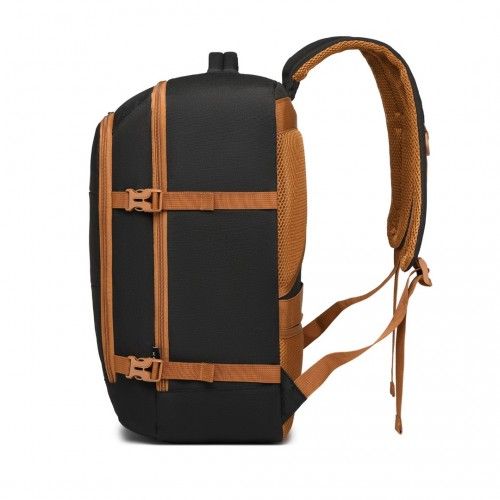 Kono Multi-level High-capacity Cabin Bag Travel Backpack - Stylish Black and Brown