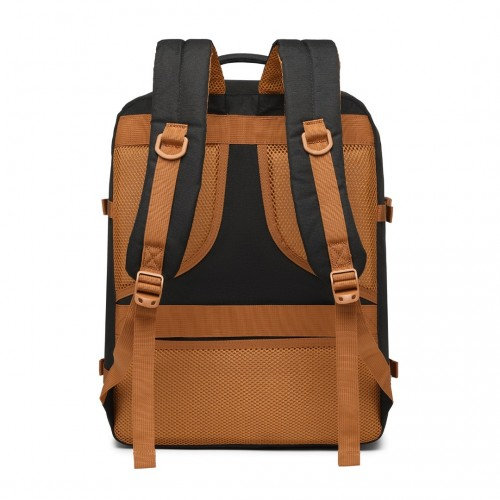 Kono Multi-level High-capacity Cabin Bag Travel Backpack - Stylish Black and Brown