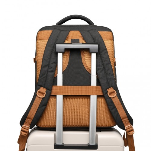 Kono Multi-level High-capacity Cabin Bag Travel Backpack - Stylish Black and Brown
