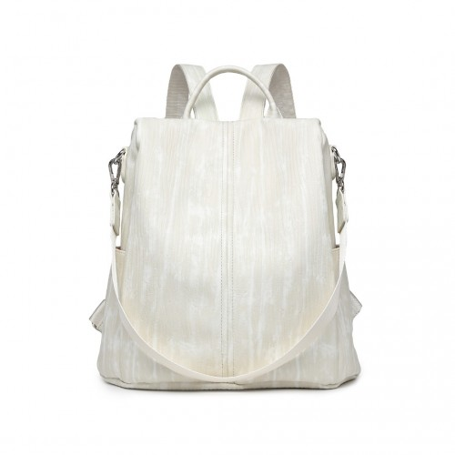 Miss Lulu Versatile Anti-Theft PU Leather Convertible Bag And Backpack - Beige | Style Meets Functionality